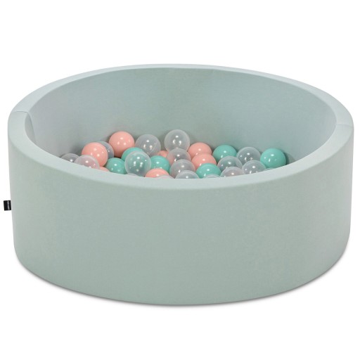 Piscina cu bile, Bubble Pops v10, 150 bile, Ø85 x 30 cm, bumbac/plastic, menta