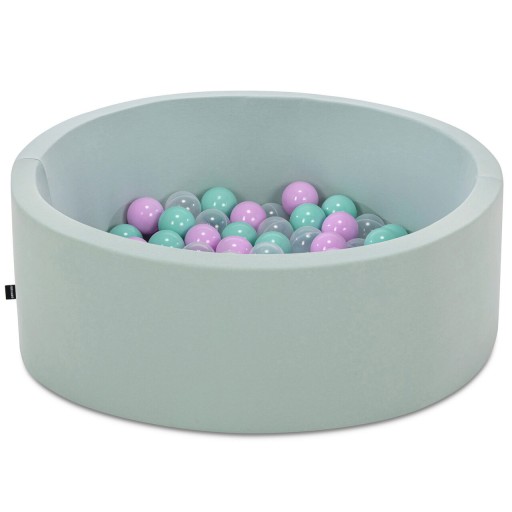 Piscina cu bile, Bubble Pops v2, 150 bile, Ø85 x 30 cm, bumbac/plastic, menta