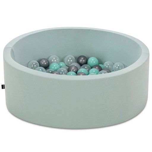 Piscina cu bile, Bubble Pops v7, 150 bile, Ø85 x 30 cm, bumbac/plastic, menta