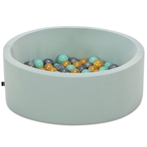 Piscina cu bile, Bubble Pops v8, 150 bile, Ø85 x 30 cm, bumbac/plastic, menta