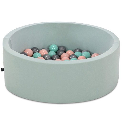 Piscina cu bile, Bubble Pops v9, 150 bile, Ø85 x 30 cm, bumbac/plastic, menta