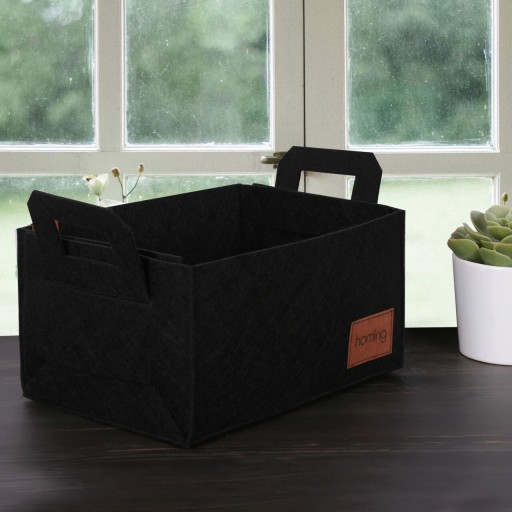 Organizator de birou, HMY, 30x20x15 cm, Fetru, Negru