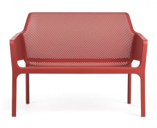 Banca exterior Nardi Net 116x70cm h 86cm rosu coral