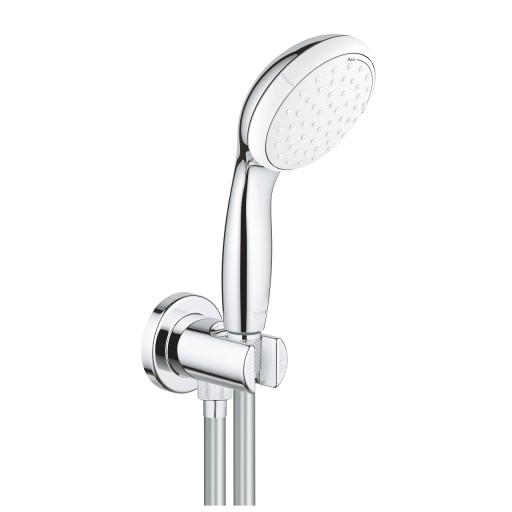 Set de dus Grohe Tempesta 100 cu para de dus 2 jeturi furtun 150cm si agatatoare dus cu Fix Fit crom