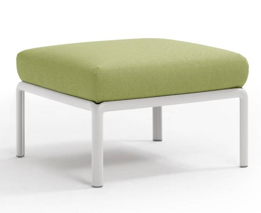 Pouf exterior Nardi Komodo 5 72x72cm cadru alb perna verde avocado Sunbrella