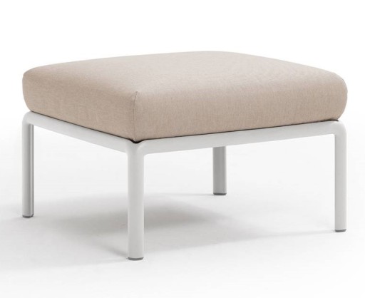 Pouf exterior Nardi Komodo 5 72x72cm cadru alb perna canvas Sunbrella