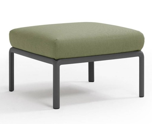 Pouf exterior Nardi Komodo 5 72x72cm cadru antracit perna verde giungla Sunbrella