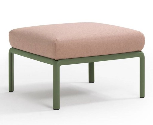 Pouf exterior Nardi Komodo 5 72x72cm cadru verde perna roz quarzo