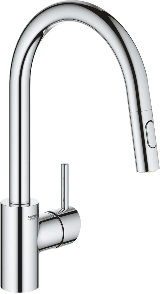 Baterie bucatarie Grohe Concetto cu dus extractibil dual spray pipa C crom