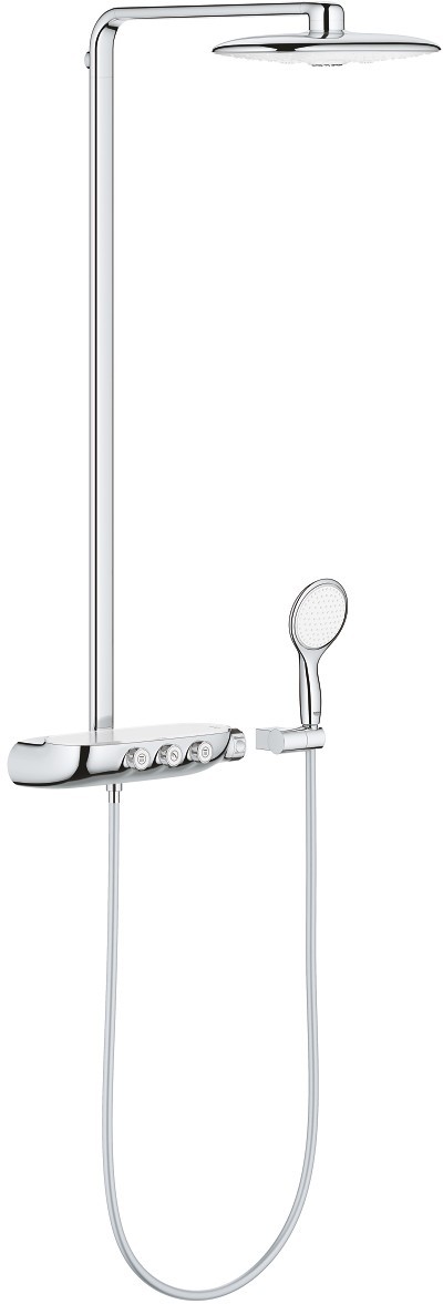 Coloana de dus Grohe Rainshower System SmartControl Duo 360 cu baterie termostatata moon white