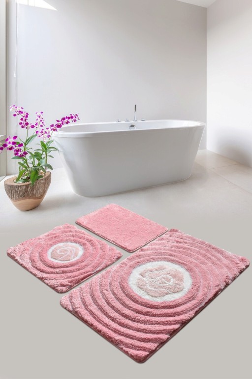 Set covoraș de baie (3 bucăți), Chilai Home, Floria, Acril, Multicolor