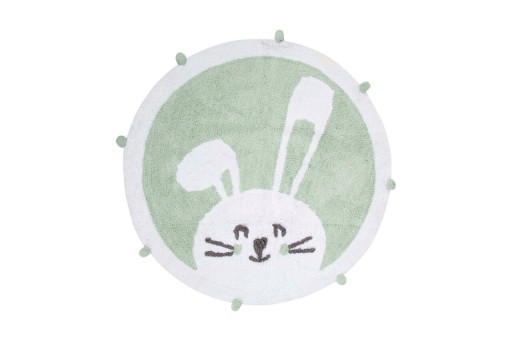 Covoras de baie, Irya Home, Bunny (100), Bumbac, Verde menta