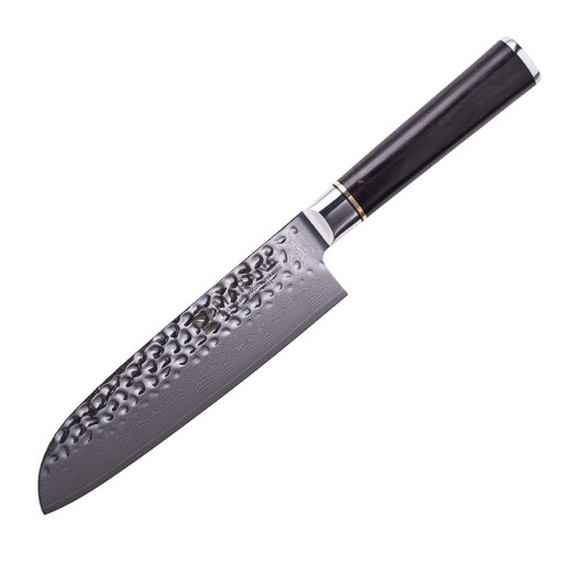 Cutit santoku profesional Maranc, otel de damasc, 18 cm, M12