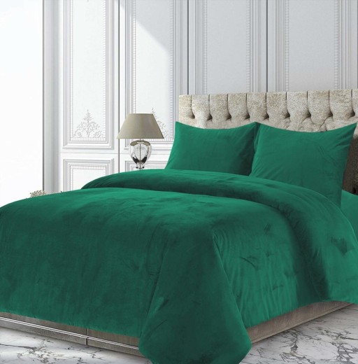 Set de pat King Size, Heinner, 200x220 cm, catifea, verde