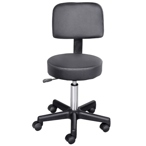 Scaun de Birou HOMCOM Rotativ, Ergonomic, Înălțime Ajustabilă, Piele Sintetică, 35x42-54cm, Negru | Aosom Romania