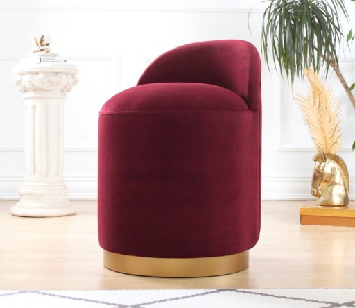 Fotoliu puf, Fluffe, 209FLF1105, Catifea, Rosu claret