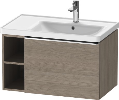 Dulap baza Duravit D-Neo 784x440mm un sertar si raft stanga stejar terra