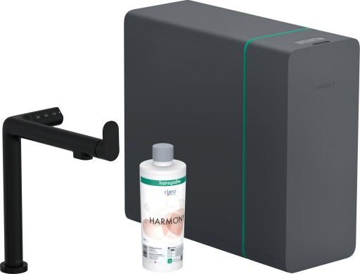 Baterie bucatarie Hansgrohe Aqittura M91 cu sistem de filtrare SodaSystem 240 negru mat