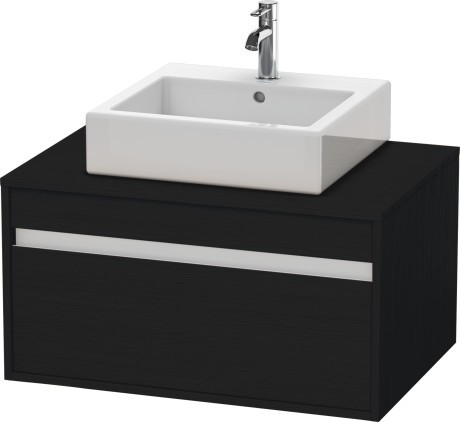 Dulap baza suspendat Duravit Ketho cu 1 sertar 80x55cm pentru lavoar pe blat stejar negru