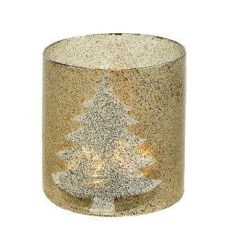 Suport lumanare Deko Senso Votive Christmas trees 10cm gri - argintiu