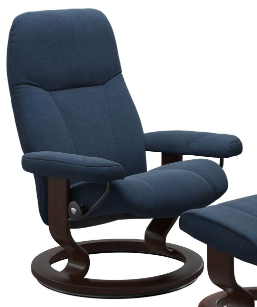 Fotoliu Stressless Consul Classic M cadru maro tapiterie textil Dahlia Blue