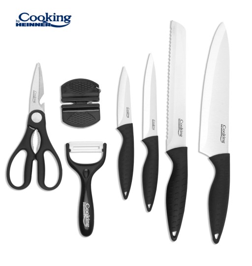 Set cutite 8 piese, Cooking by Heinner, Carera, inox, argintiu