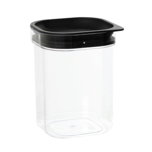 Recipient cu capac pentru depozitare Hamburg, Plast Team, 0.6 L, plastic, negru/transparent