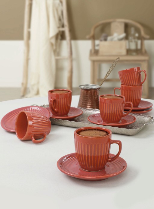 Set cesti de cafea, Keramika, 275KRM1653, Ceramica, Portocaliu