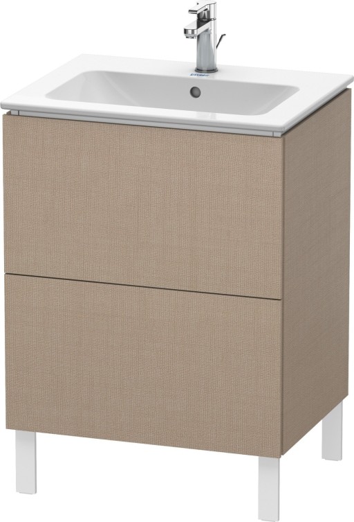 Dulap baza pe pardoseala Duravit L-Cube cu doua sertare 62cm linen decor