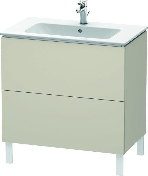 Dulap baza pe pardoseala Duravit L-Cube cu doua sertare 82cm taupe super mat