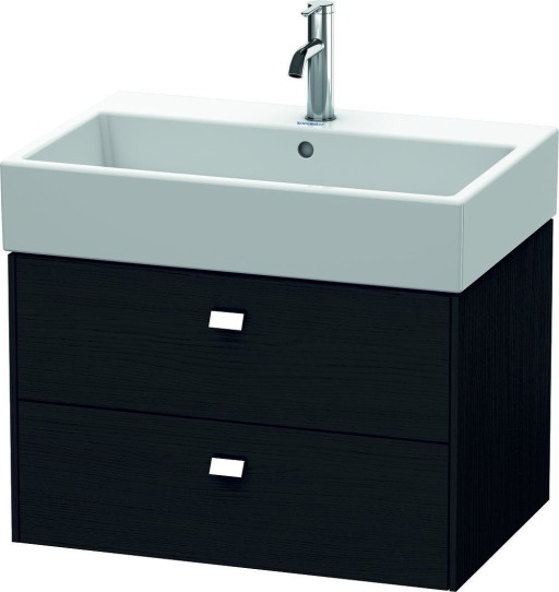 Dulap baza suspendat Duravit Brioso 684x442mm cu doua sertare stejar negru manere crom