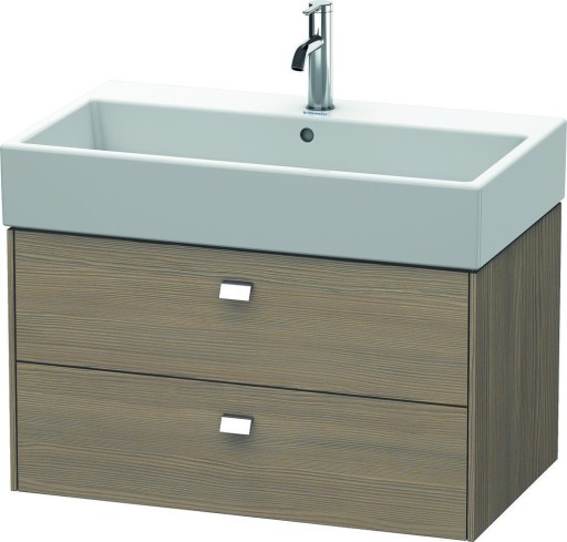 Dulap baza suspendat Duravit Brioso 784x442mm cu doua sertare stejar terra manere crom