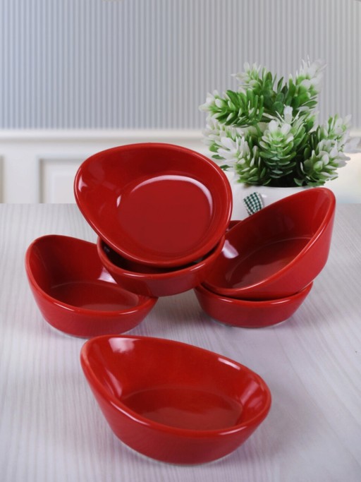 Set boluri pentru sos, Keramika, 275KRM1113, Ceramica, Rosu