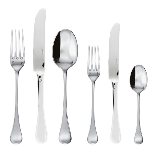 Set tacamuri Sambonet Queen Anne Orfevre Handle 36 piese inox placat cu argint