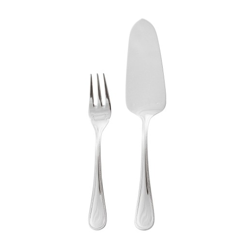 Set tacamuri desert Sambonet Perles 13 piese inox placat cu argint