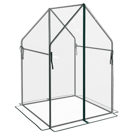 Outsunny Mini Sera Portabila 90x90x145cm cu 2 Usi cu Fermoar Transparent pentru Interior Exterior | Aosom Romania