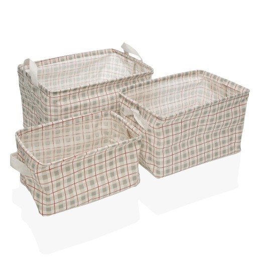 Set 3 cosuri pentru depozitare Camy, Versa, 35 x 25 x 22 cm, poliester