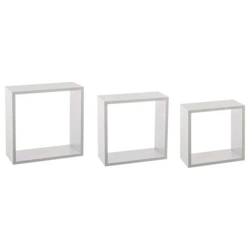 Set 3 rafturi de perete Fixy, 5five, 30 x 12 x 30 cm, MDF, alb