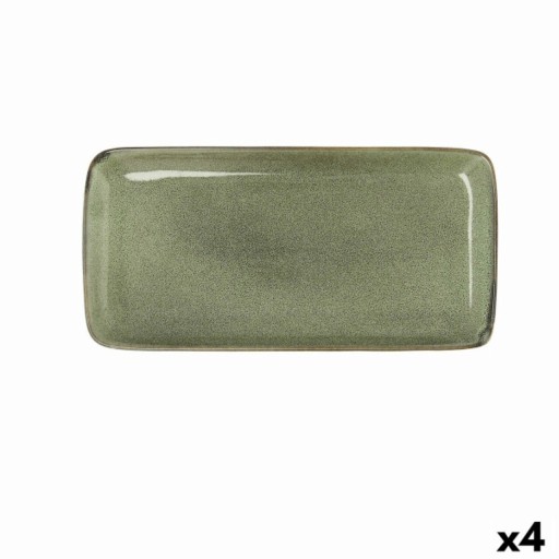 Set 4 platouri, Bidasoa, Ikonic, 28 x 14 cm, ceramica, verde