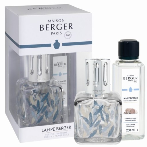 Set Maison Berger lampa catalitica Glacon Feathers cu parfum Caresse de Coton