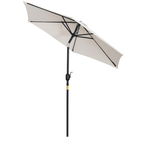 Outsunny Umbrelă de Grădină Reglabilă, din Oțel, Alb Crem, Φ227cm | Aosom Romania