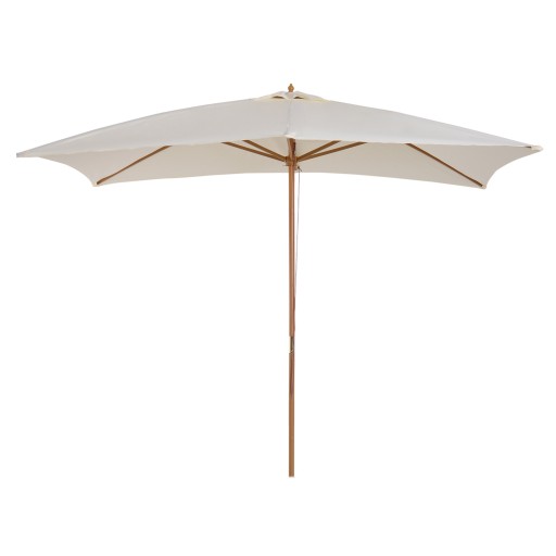 Outsunny Umbrelă din Lemn pentru Grădină, Design Clasic, Crem, 2x2.95x2.55m, Protecție Solară Eficientă | Aosom Romania