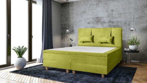 Pat matrimonial, Stockholm, Classic E, 140x200 cm, saltea tip Pocket, topper memory, Verde