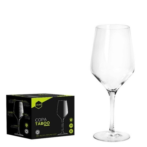 Set 6 pahare vin Taboo, Alar, 440 ml, sticla, transparent