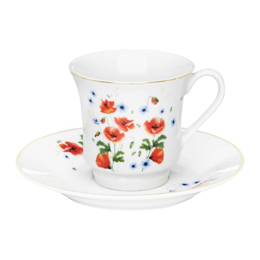 Set de cafea/ceai 12 piese Poppies, Domotti, 220 ml, portelan, multicolor