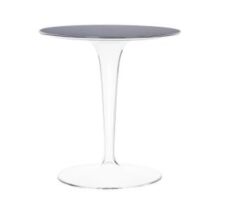 Masuta Kartell Tip Top design Philippe Starck & Eugeni Quitllet d48cm h50cm baza transparenta negru