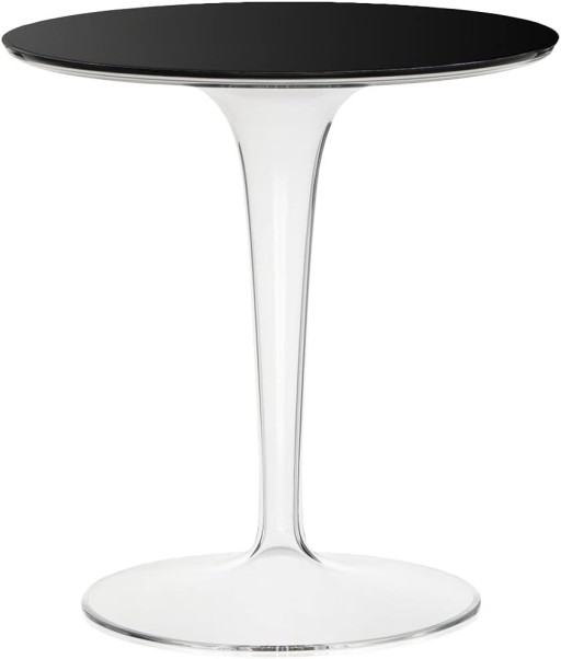 Masuta Kartell Tip Top Piano design Philippe Starck & Eugeni Quitllet top sticla d48cm h50cm outdoor negru