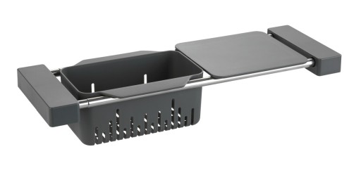 Organizator extensibill pentru chiuveta, Wenko, Caddy, 14 x 8 x 43.5/77.5 cm, plastic/inox, gri