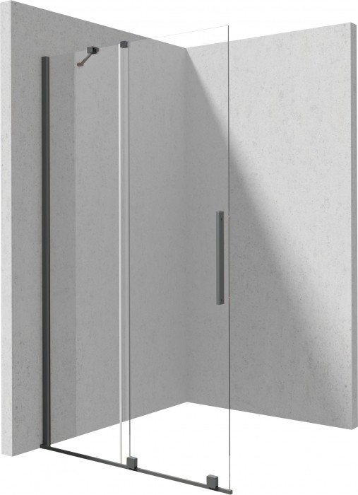 Paravan dus sticla securizata walk-in cu usa glisanta, 100x195 cm, titan, Deante Prizma