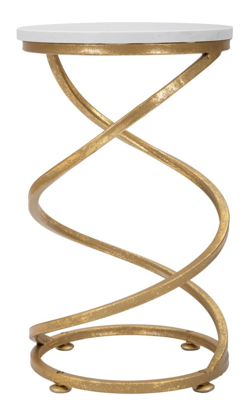 Masuta Spiral, Mauro Ferretti, Ø 27.5x47.5 cm, fier, auriu